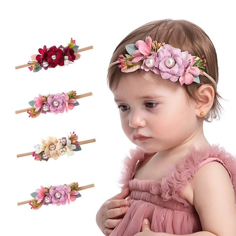 Lace Fabric Flower Children's Nylon Headband Gift For Kids