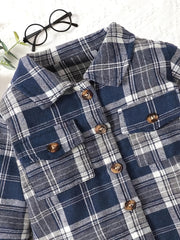 Boys Plaid Flannel Shirts Long Sleeve Button Down - Spring Fall Outwear