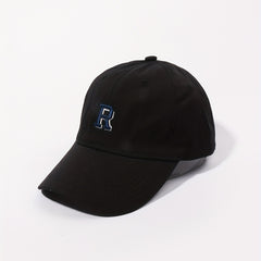 R Embroidered Baseball Cap Casual Sunshade Dad Hat Adjustable Unisex Sun Hats