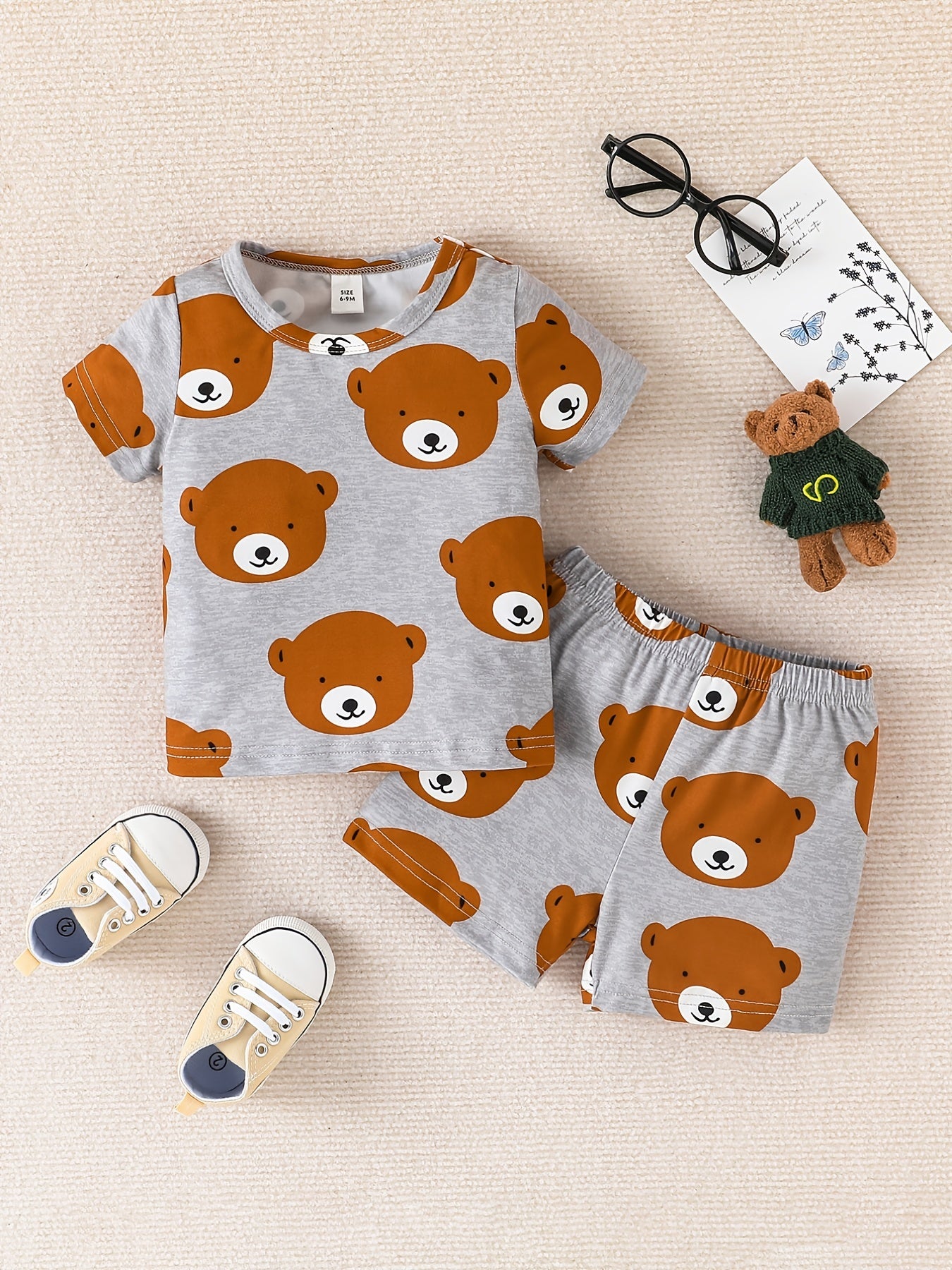 Newborn Boys Bear T shirt & Shorts Set