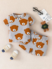 Newborn Boys Bear T shirt & Shorts Set