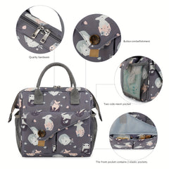 Animal Print Diaper Bag Durable Polyester for Moms on the Go