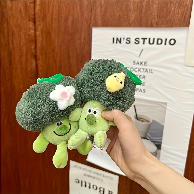 Vegetable Broccoli Keychain Plush Doll Backpack Decoration