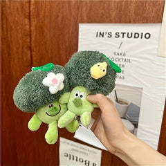 Vegetable Broccoli Keychain Plush Doll Backpack Decoration