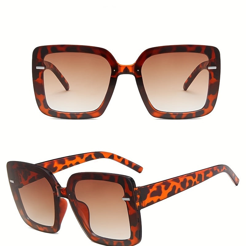 2 Pairs Couple's Large Frame Rimless Sunglasses