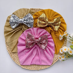 Soft Elastic Baby Girls Bowknot Turban Headband