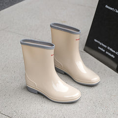 Women's Waterproof Non-Slip Rain Boots Outdoor Mid-Top Boots
