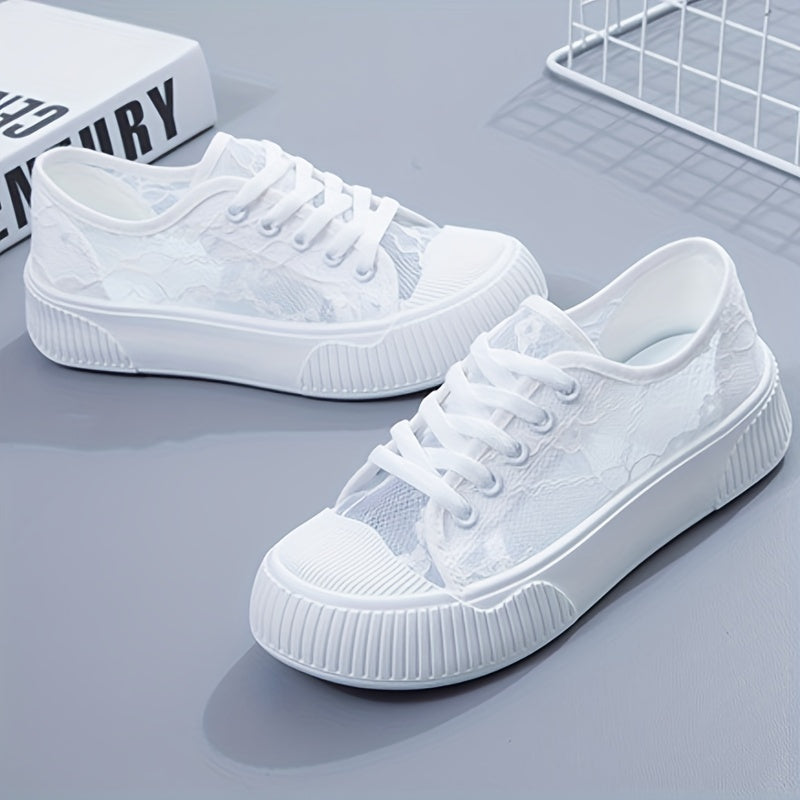 Breathable Mesh Flower Embroidery Shoes Casual Sneakers Women's Footwear