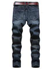 Men's Vintage Washed Slim Straight Denim Pants