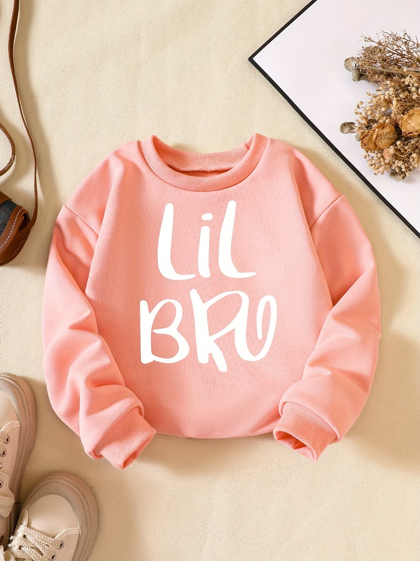 Girls' Lil Bro Graphic Crew Neck Sweatshirt Gift Daily Party