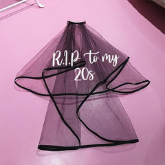 Gothic 30th Birthday Veil RIP Twenties Veil for Women