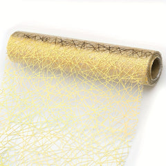 Golden Metallic Linen Table Runner for Wedding Parties