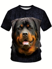 Men's 3D Dog Print T shirt Casual Comfy Crew Neck Tee