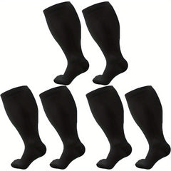3 Pairs Wide Calf Compression Socks Men Women - Plus Size for Nurses