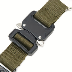 Tactical Keychain w/ Metal Buckle & Nylon Webbing for Outdoor Camping/Hiking