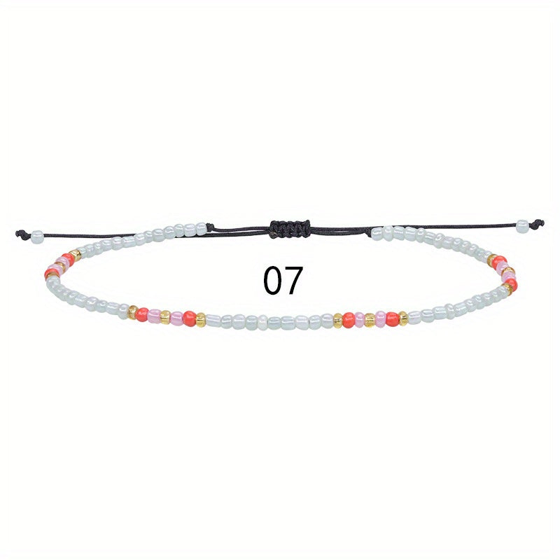 Colorful Beaded Anklet for Women - Summer Beach Style