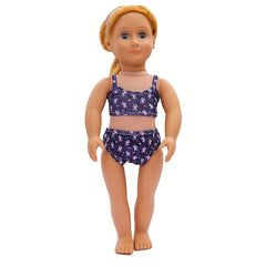 Unicorn Swimsuit for 18" Dolls Pink Purple Soft Fabric