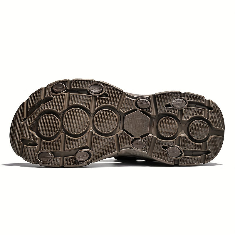 Men's Leather Hiking Sandals With Camo Print