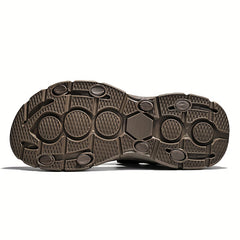 Men's Leather Hiking Sandals With Camo Print