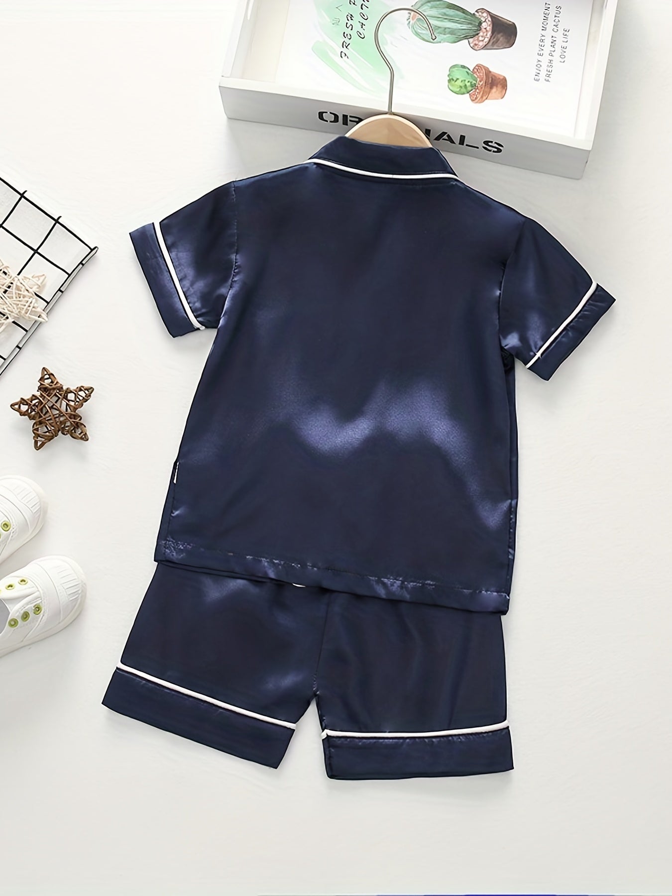 Boys Pajama Set Short Sleeve Tops & Bottoms Cozy Homewear