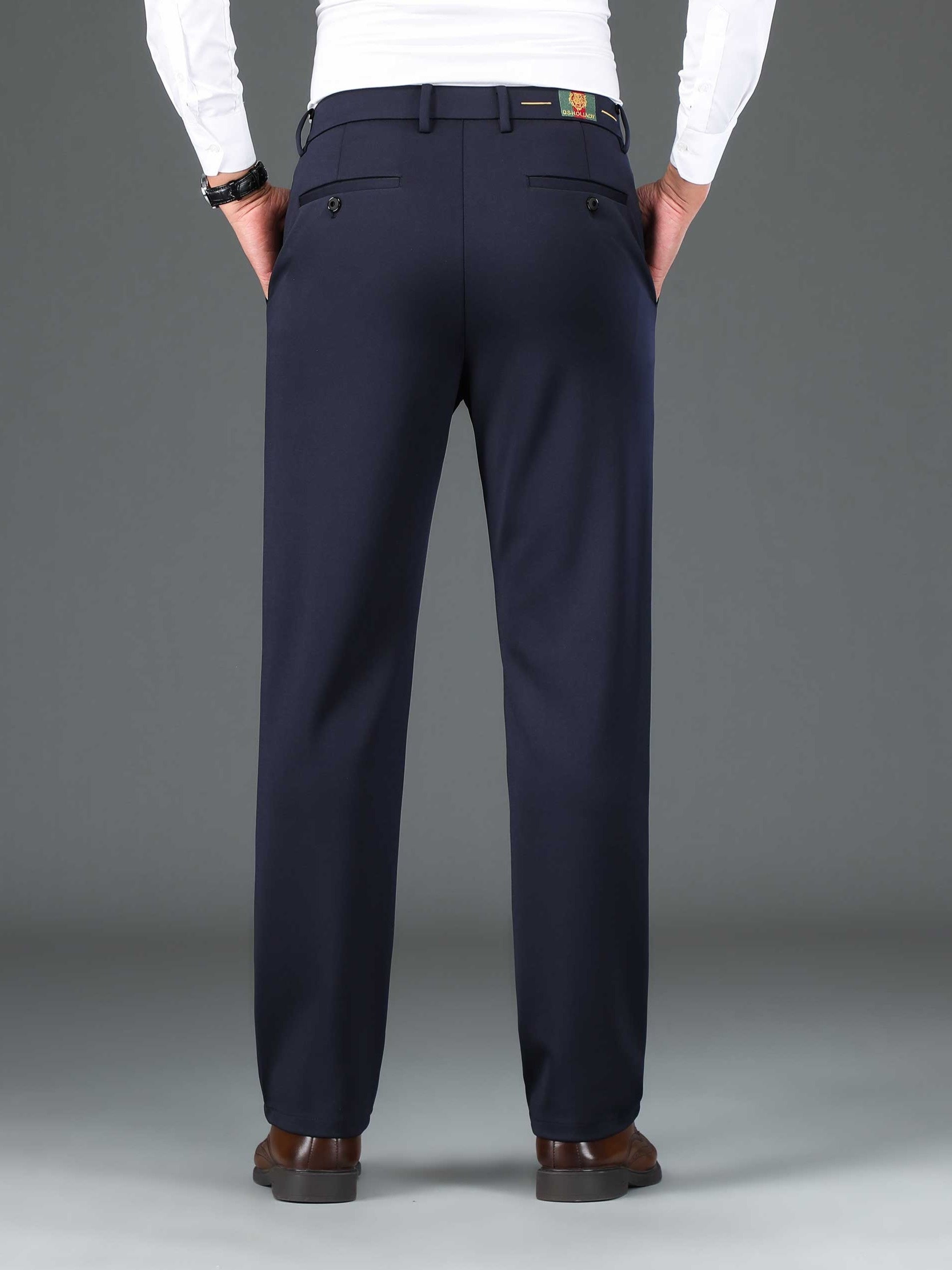 Men's Formal Solid Stretch Dress Pants for Business