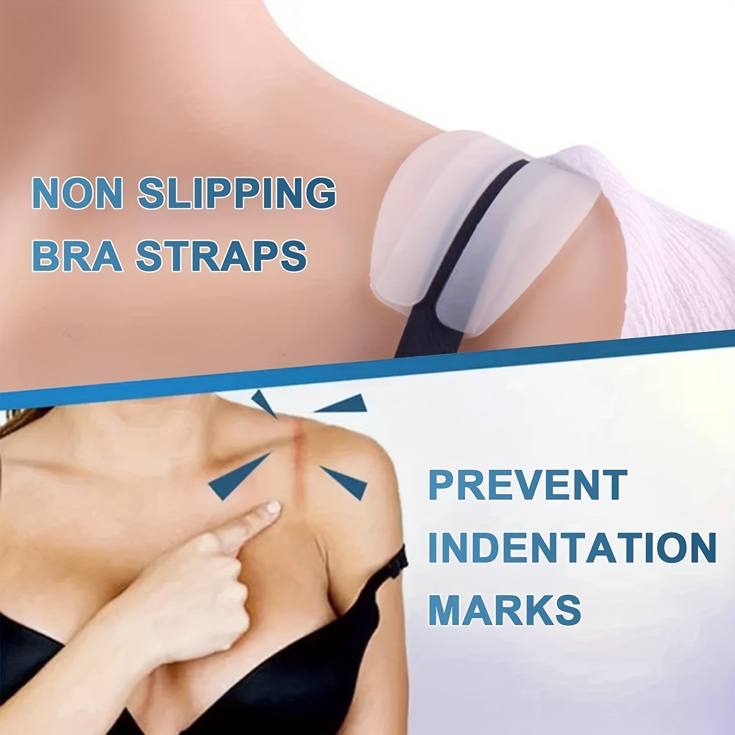 2pcs Silicone Shoulder Pads Non-slip Bra Strap Cushions
