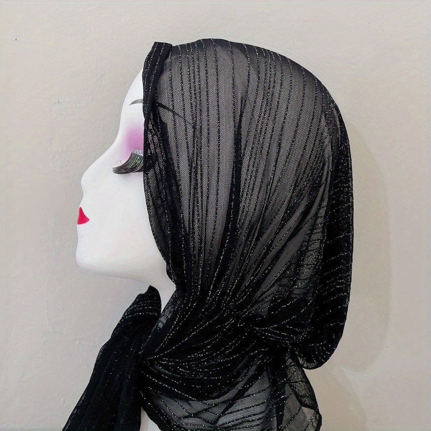 Gauze Hijab Head Scarf Soft Turban Elastic Head Wraps Ramadan Shawl Bandana