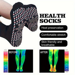 3 Pairs Washable Thermal Socks Massage Footbed Anti-odor One Size 35