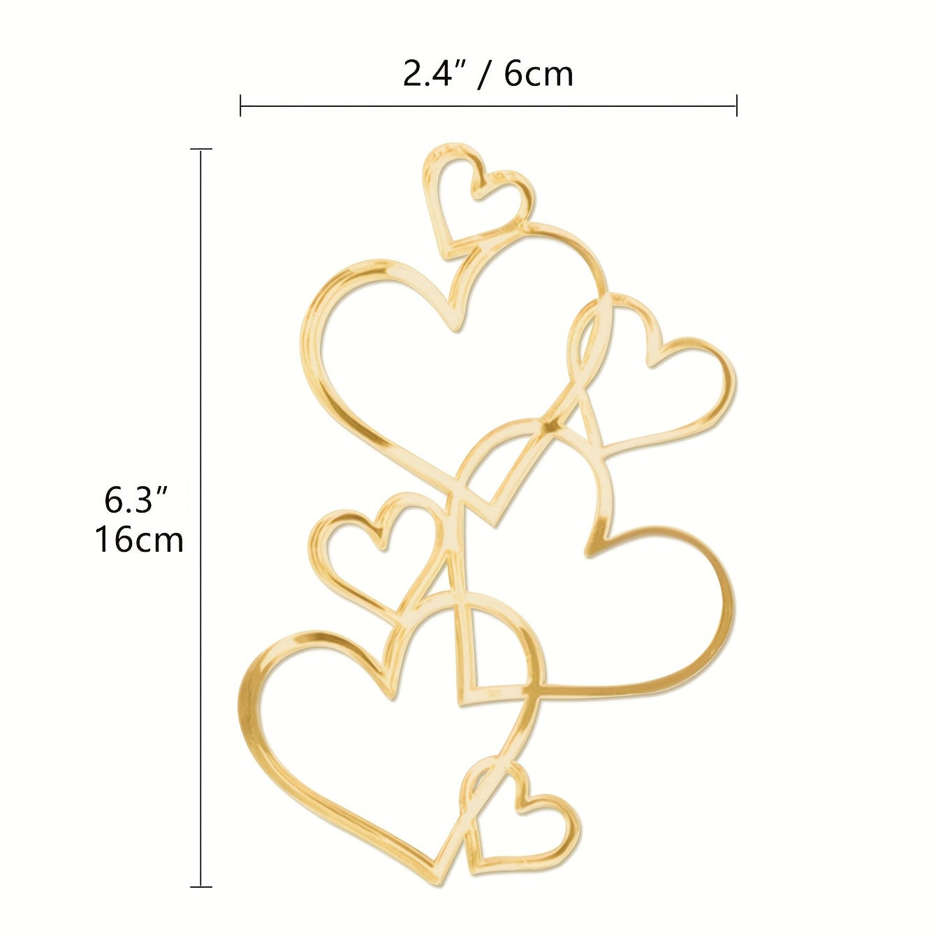 Wedding Anniversary Heart Cake Topper Golden Decorations