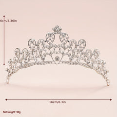 Baroque Style Rhinestone Wedding Tiara for Women