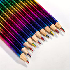 12pcs DIY Rainbow Fun Pen Creative Coloring Stationery Pencil Set