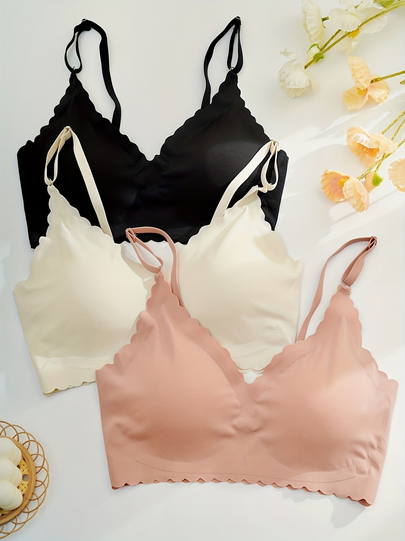 3 Pack Plus Size Seamless Padded Bralette Set