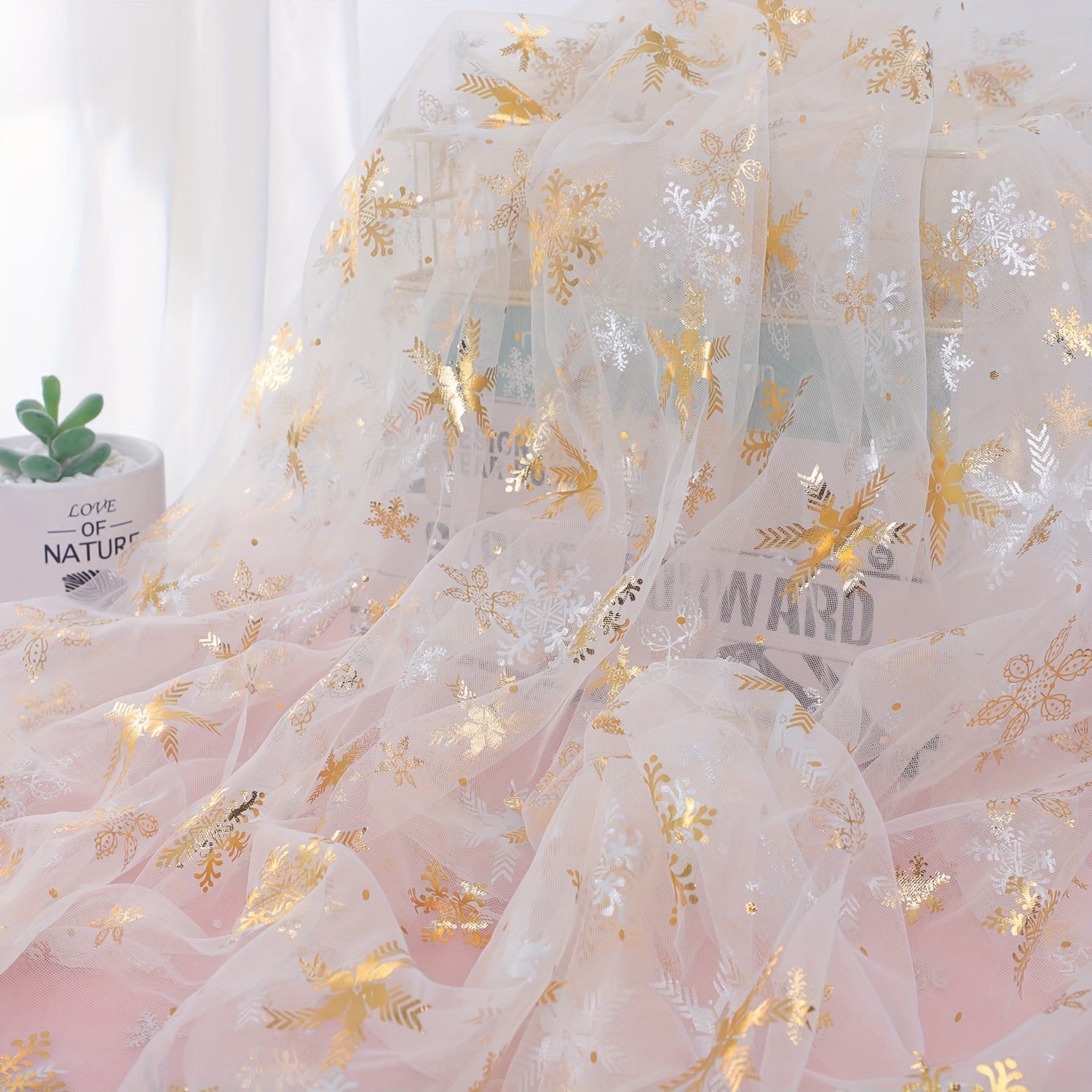 Christmas Snowflake Fabric Halloween Cloak Tablecloth Princess Skirt DIY