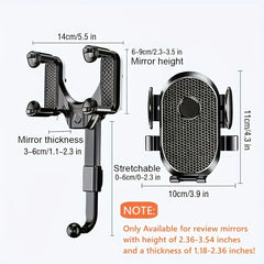 360 Rotatable Car Rearview Mirror Phone Mount