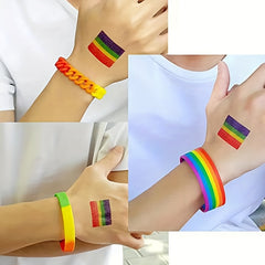 Rainbow Sports Silicone Bracelet Stretch Rubber Wristband