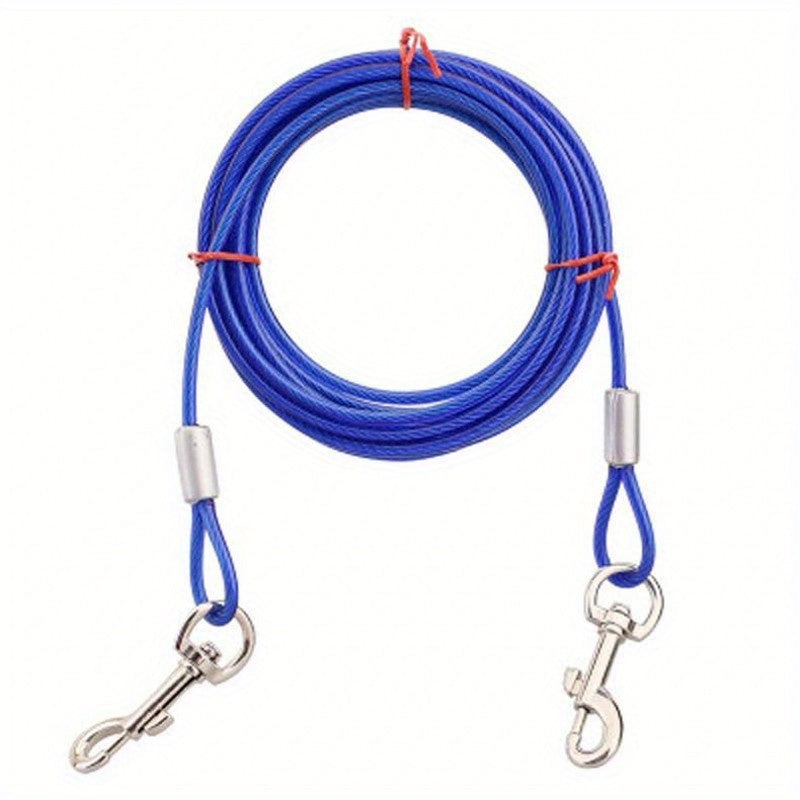 Durable Dog Tie Out Cable with Double Hooks - Steel Wire Dog Leash Cable