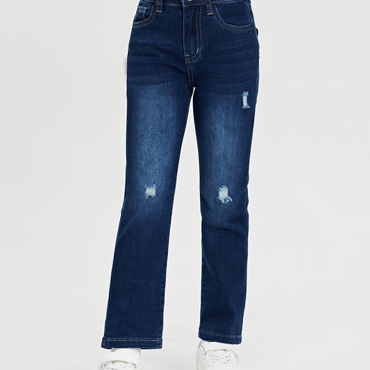 Girls Ripped Straight Leg Jeans for Casual Outfit