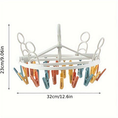 24 Clips Socks Drying Hanger Laundry Pin Hanger For Socks Underwear