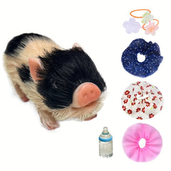 5 Mini Full Body Silicone Piglet Dolls with Outfits - Reborn Dolls for Kids' Toy