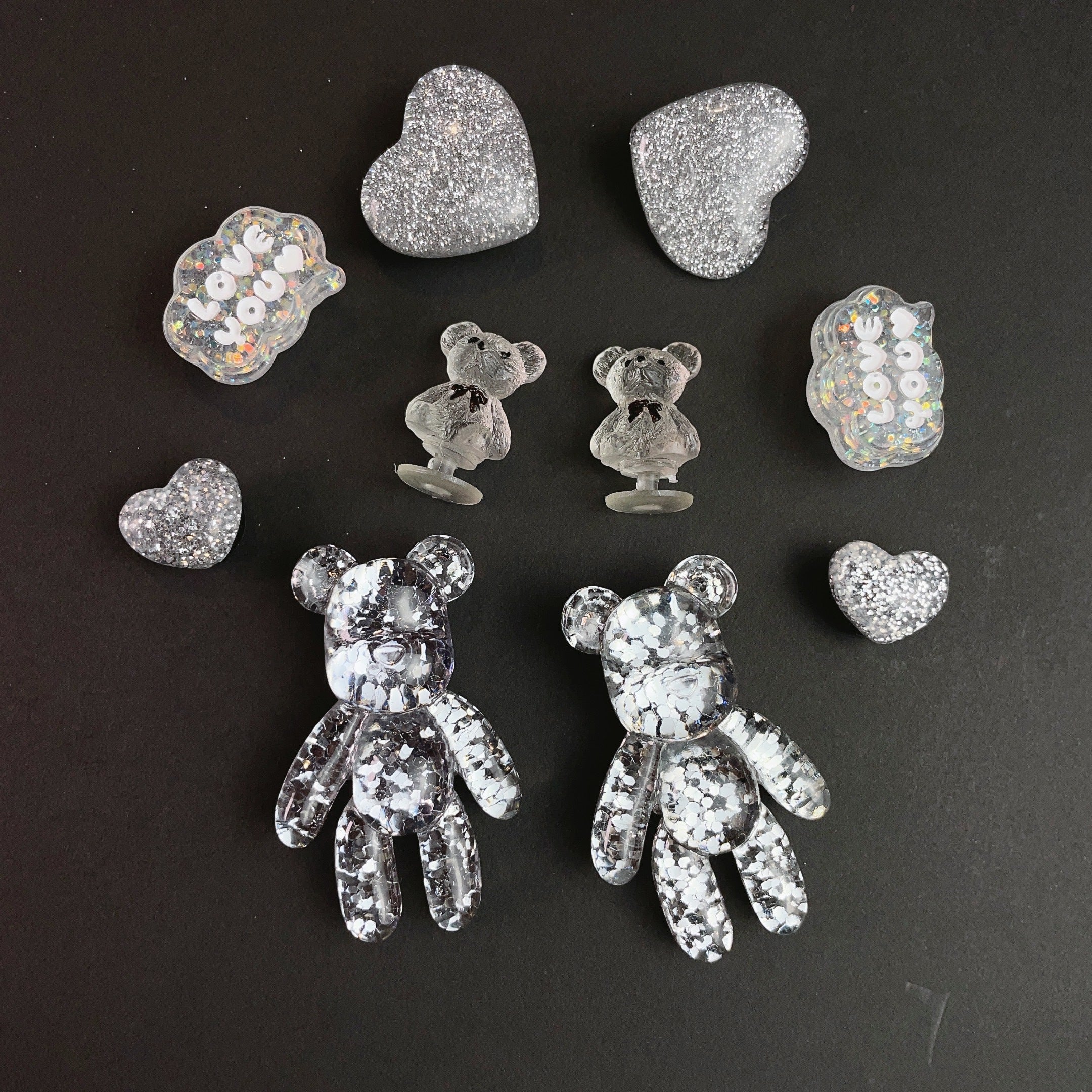 10pcs BlingBling Bear Shoe Charms Set for Sandals