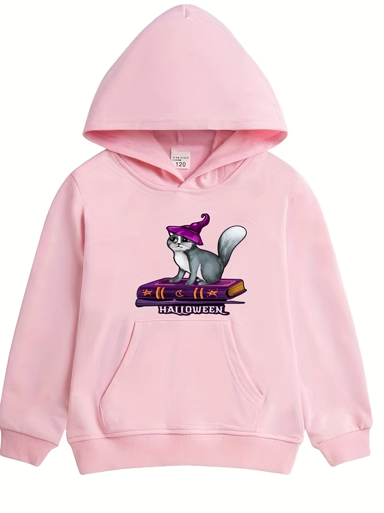 Witch Pattern Hoodie for Girls Halloween Party Sweatshirt Top For Kids