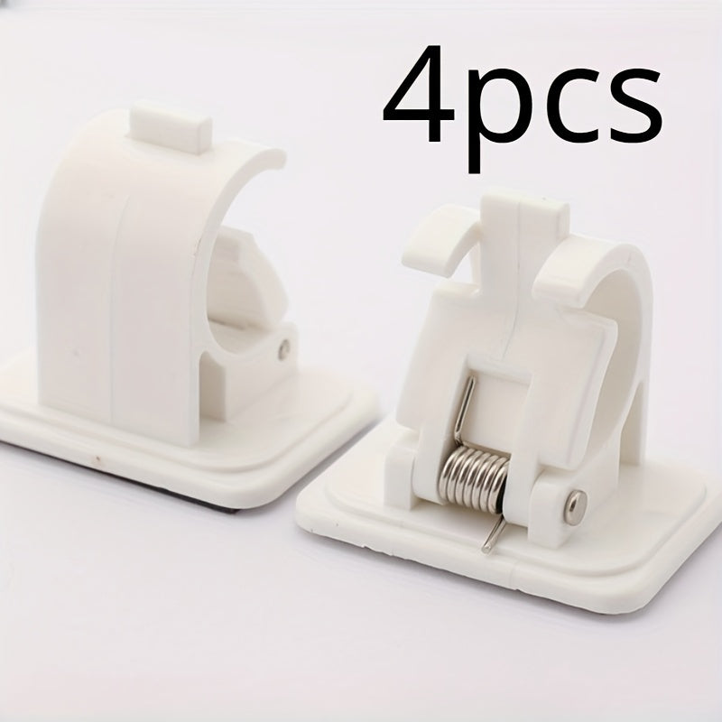 4pcs Wall Mounted Fishing Rod Rack Clips Storage with Screws