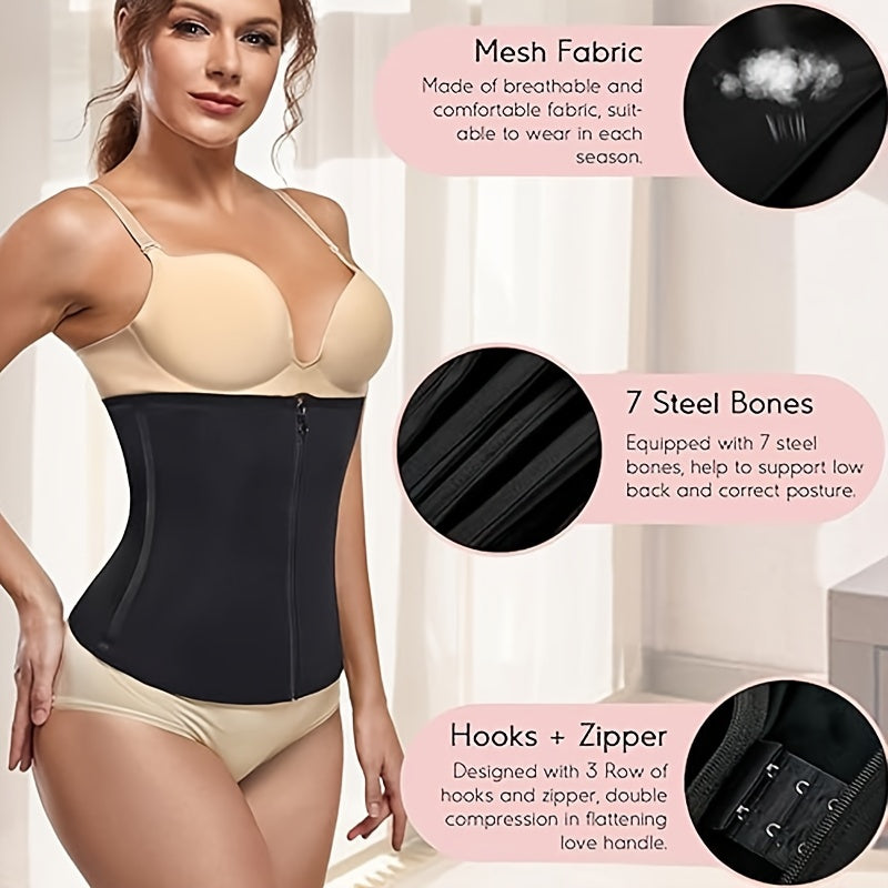 Waist Trainer Tummy Wrap Slim Zipper Girdle Belt Women's Shapewear