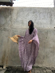 Boho Cover Up Women's Plus Leopard Print V Neck Split Maxi Kaftan