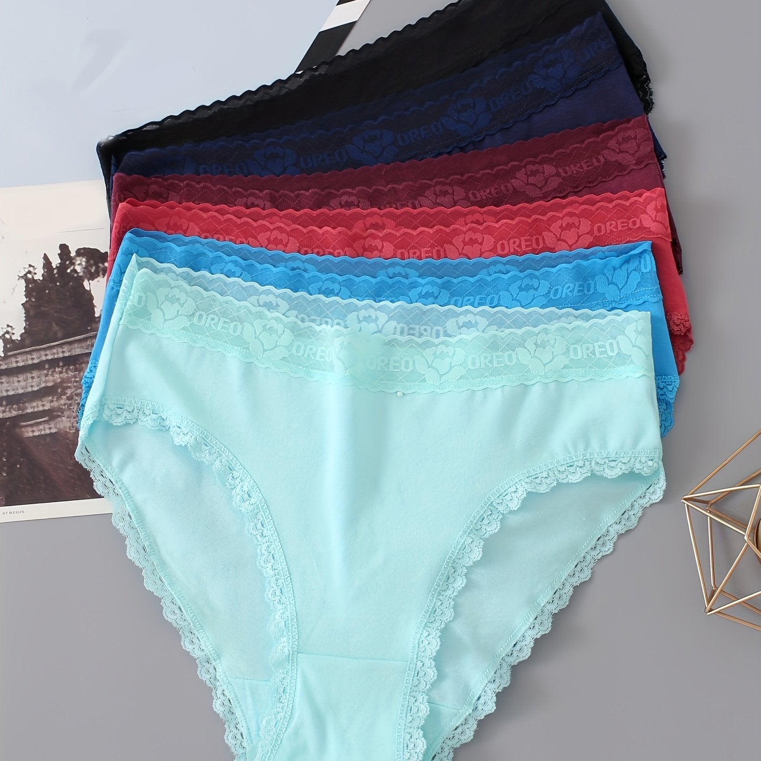 6 Pack Plus Size Sexy Panties Set High Rise Briefs