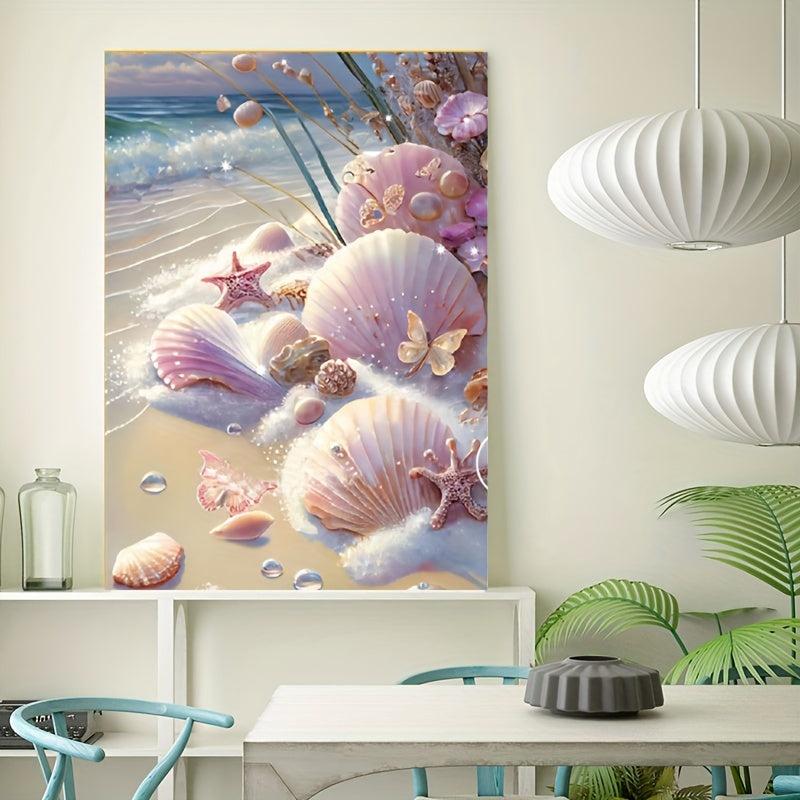 5D Stretchable Art Painting Kit Beach Pink Shell Mother Gift