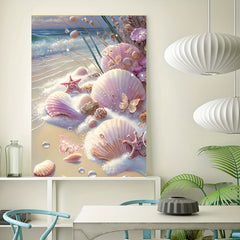 5D Stretchable Art Painting Kit Beach Pink Shell Mother Gift