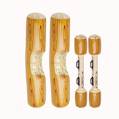 4pcs Inflatable Wood Grain Stick Swimming Circle Pool Floats