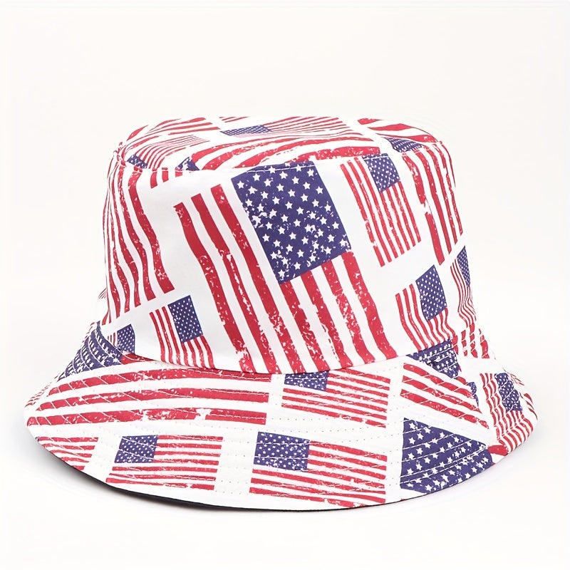 Printed Reversible Bucket Hat Hip Hop Red Cotton Sunscreen Basin Hat