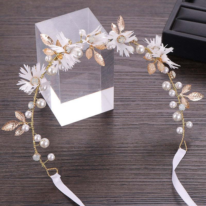 Bridal Hair Vines Crystal Pearls Wedding Headpiece